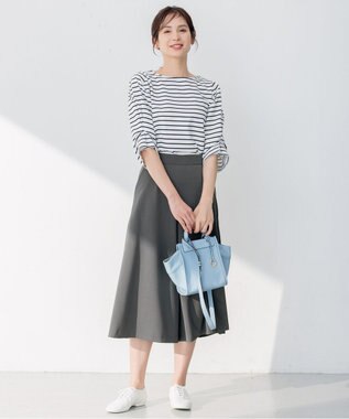 組曲 【洗える】ライトツイルストレッチ パンツ グレー系