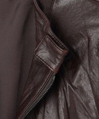 JOSEPH HOMME 【洗い加工】シュリンクエアレザー 　シングルライダースジャケット ダークブラウン系