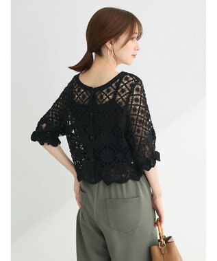 Green Parks ・ＳＵＧＡＲ　ＳＰＯＯＮ　２ｗａｙクロシェカーディガン Black