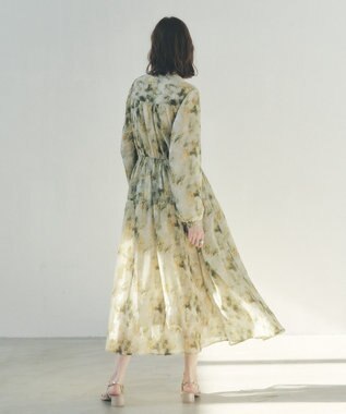 YECCA VECCA ぼかしフラワー柄ワンピース Yellow