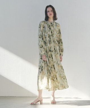 YECCA VECCA ぼかしフラワー柄ワンピース Yellow