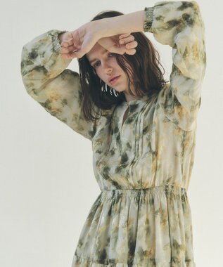 YECCA VECCA ぼかしフラワー柄ワンピース Yellow