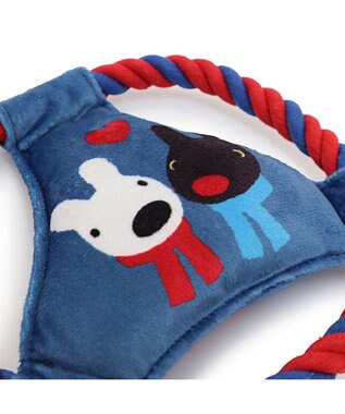 PET PARADISE リサとガスパール  ロープフリスビー トイ ネイビー×レッド