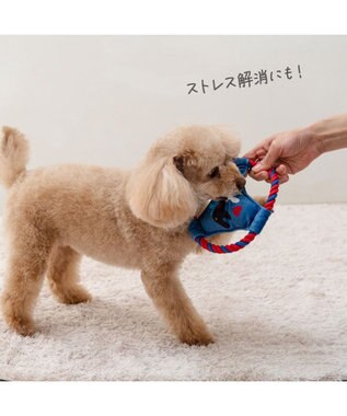 PET PARADISE リサとガスパール  ロープフリスビー トイ ネイビー×レッド