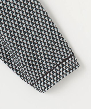 自由区 【洗える】ジオメトリックハートプリント ブラウス アクア系