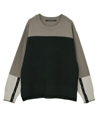 YECCA VECCA 釦デザイン配色ニット Border