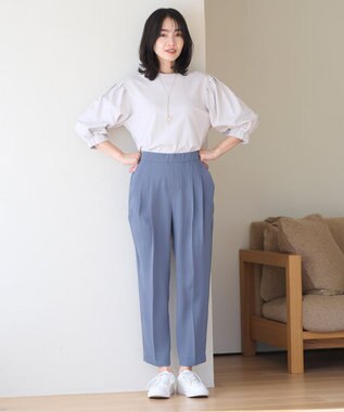 ANY 【ウエストゴム】コンフォート美脚パンツ ブルー