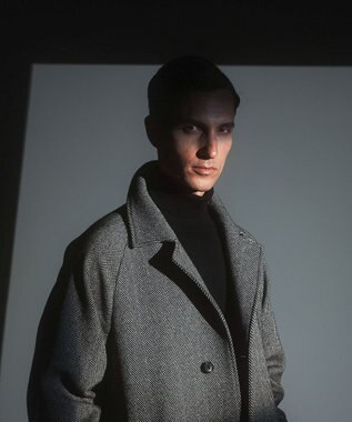 GOTAIRIKU 【山栄毛織】カントリーツイード ステンカラーコート グレー系8