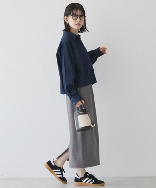 AMERICAN HOLIC Ｗポケットデニムショートシャツ One Wash