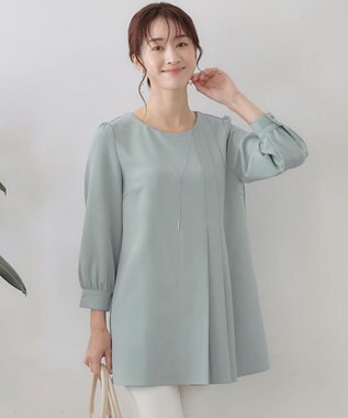  【洗える】アシンメトリ―タックチュニック