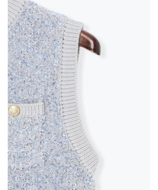 Te chichi ツイードニットベスト グレー