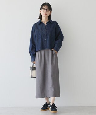 AMERICAN HOLIC Ｗポケットデニムショートシャツ One Wash