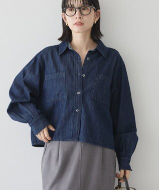 AMERICAN HOLIC Ｗポケットデニムショートシャツ One Wash