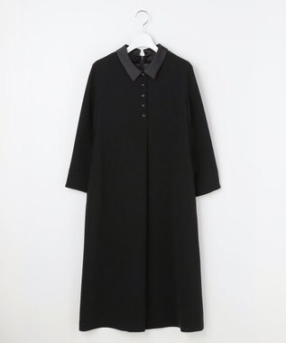 J.PRESS LADIES S 【2way】セラテリーダブルクロス 襟付き ワンピース ブラック系