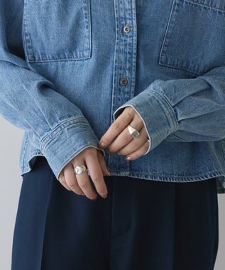 AMERICAN HOLIC Ｗポケットデニムショートシャツ Indigo