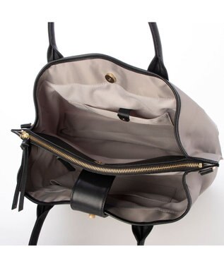 UNBILLION ペルケ perche / ナイロン×牛革付属ユーティリティ2wayトート ライトグレー