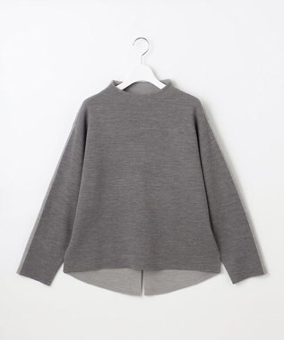 自由区 【セットアップ対応】ウールミラノボトルネック ニット グレー×ライトグレー