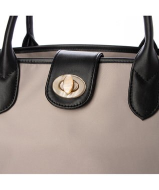 UNBILLION ペルケ perche / ナイロン×牛革付属ユーティリティ2wayトート ライトグレー