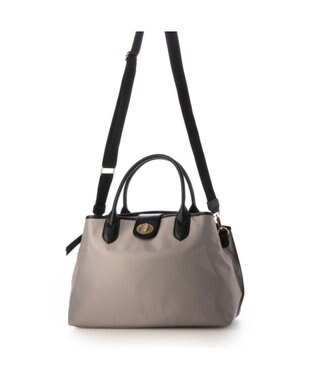 UNBILLION ペルケ perche / ナイロン×牛革付属ユーティリティ2wayトート ライトグレー