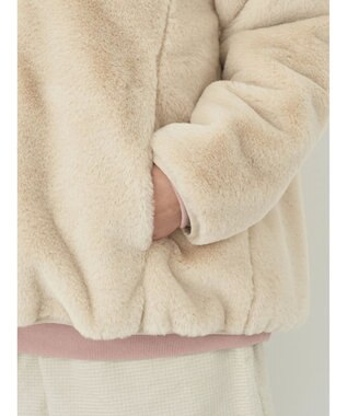 earth music&ecology マルチウェイマウンテンパーカー（ファー） Beige