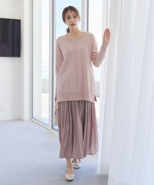 Tiaclasse 【安田美沙子さん着用・洗える】ヴィンテージサテンプリーツスカート ピンク