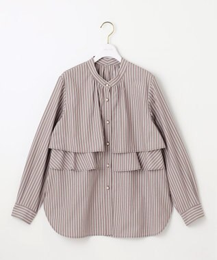 ANY SIS L 【洗える】ラッフルレイヤード ブラウス ボルドー系