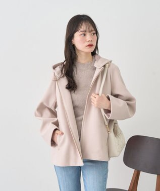 earth music&ecology 【フード取り外し可】2WAYフードコート Light Beige