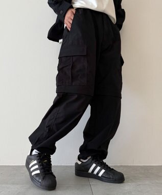 WEGO 【セットアップ対応ITEM】2WAYリップストップカーゴパンツ ブラック