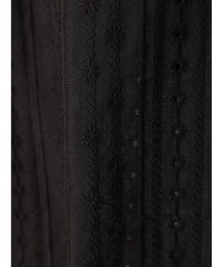 earth music&ecology 刺繍パフスリーブブラウス Black