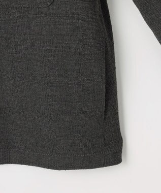 自由区 L 【17号サイズまで展開】ライトブッチャーノーカラー ブルゾン チャコールグレー