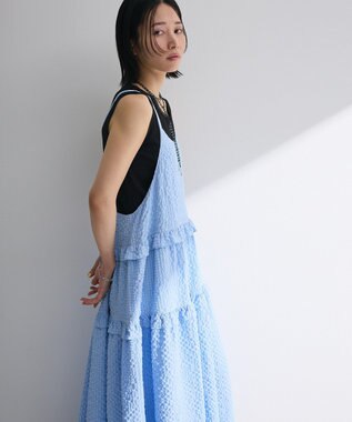 Green Parks ・Petit Fleur フリルティアードキャミワンピ Sax