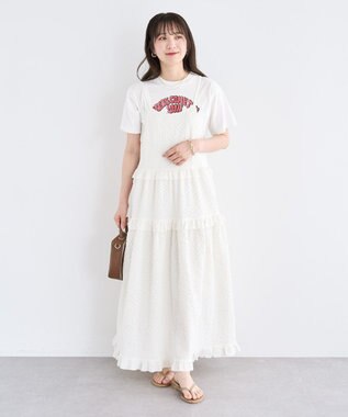 Green Parks ・Petit Fleur フリルティアードキャミワンピ Sax