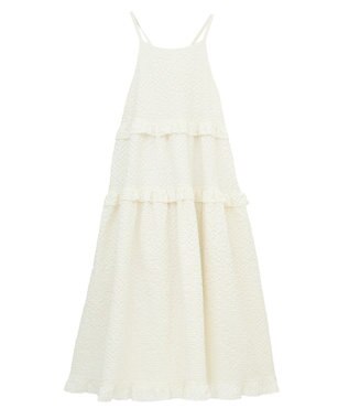 Green Parks ・Petit Fleur フリルティアードキャミワンピ Sax