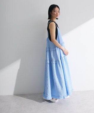 Green Parks ・Petit Fleur フリルティアードキャミワンピ Sax