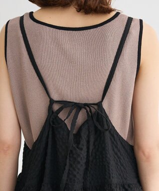 Green Parks ・Petit Fleur フリルティアードキャミワンピ Sax