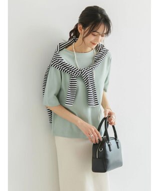 AMERICAN HOLIC ５分袖ボートネックカットプルオーバー Green