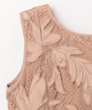 GRACE CONTINENTAL ケミカルリーフドレス ベージュ