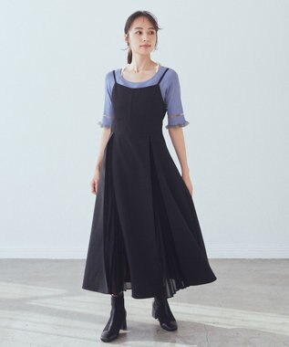 earth music&ecology プリーツジャンドレ Black