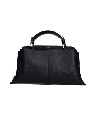 INTER-CHAUSSURES 【LORISTELLA】レザーハンドルセンターシームハンドバッグ ブラック