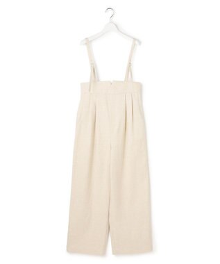 23区 【GOLD LABEL】GIOTEXリネンスパーク サスペンダー付 タックパンツ ベージュ系