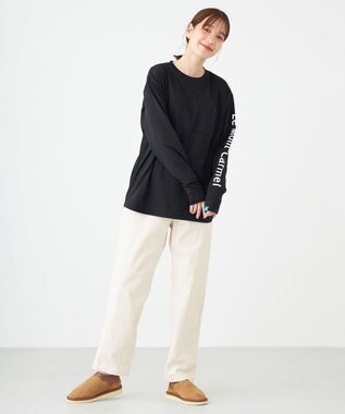 SHARE PARK LADIES 【UNISEX】吸水速乾 ショルダーロゴロングスリーブTシャツ（S・Mサイズ） ブラック