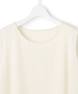 23区 L シフォンコンビ ジョーゼット ブラウス アイボリー系