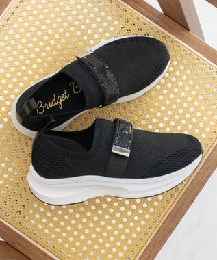 Bridget Birkin 【Bridget Birkin】ベルトストーンニットスニーカー