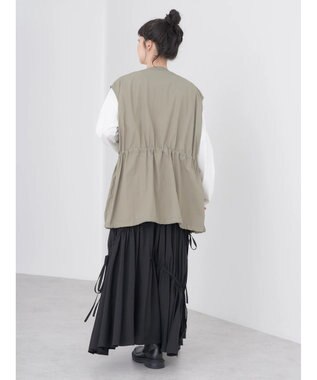 earth music&ecology ドロストコードジレ Ivory