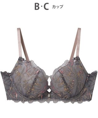 AMPHI ブラジャー グラマラス&リッチな谷間をメイク Gカップまで対応 【Glama-Rich グラマリッチ 脇スッキリ・ライトタイプ】 大きいサイズ ブラ BYJ685 アンフィ／ワコール サンドベージュ