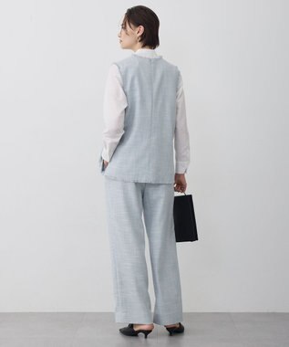 ICB ライトスラブツイード Vネックジレ ライトデニムミックス