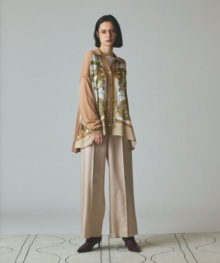 GRACE CONTINENTAL スカーフコンビカーディガン キャメル