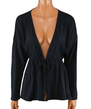 San-ai Resort（三愛水着楽園） 【UPF50＋】水陸両用羽織り　M【Coral veil（コーラルヴェール）】 ブラック