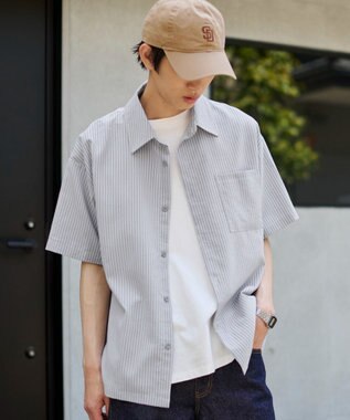 WEGO クロップドSSサッカーストライプシャツ ブラック