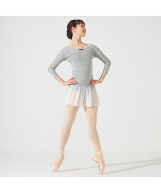 Chacott 【ノーソーイングニット】レーシーＶネックニットトップ エバーグリーン